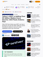 Tether's USDT Is Adding Over 30 Million Wallets Every Quarter, CEO Paolo Ardoino Says