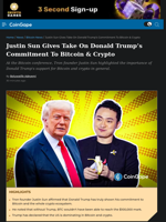Justin Sun Gives Take On Donald Trump's Commitment To Bitcoin & Crypto