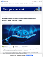 This Bitcoin Miner Sold Its Entire BTC Stash as Profit Crashed