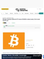 Morgan Stanley's Bitcoin ETF draws $100M in debut week, firm's best launch yet