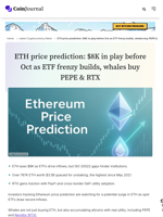 ETH price prediction: $8K in play before Oct as ETF frenzy builds, whales buy PEPE & RTX - CoinJournal