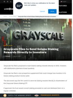 Grayscale Seeks Direct Solana ETF Staking Payouts