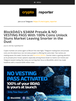 BlockDAG Raises $346M With NO VESTING PASS Offer as Snorter Presale Climbs