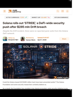 Solana rolls out 'STRIDE,' a DeFi-wide security push after $285 mln Drift breach - AMBCrypto