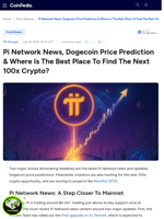 Pi Network News, Dogecoin Price Prediction & Where Is The Best Place To Find The Next 100x Crypto?