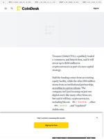 Crypto Treasury News: A Tiny Fintech Firm Is Launching $100M Crypto Treasury Strategy, Including BTC, ETH