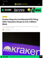 Kraken Reports Confidential IPO Filing After Valuation Drops to $13.3 Billion Mark