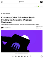 Kraken to Offer Tokenized Stock Trading on Solana to Overseas Customers - Decrypt