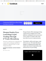 Morgan Stanley Eyes Launching Crypto Trading on E*Trade: Bloomberg