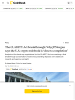 JPMorgan says CLARITY close to deal as stablecoin fight enters final stage