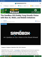 The Sandbox CEO Robby Yung Unveils Vision with New AI, Web3, and Mobile Initiatives - TheNewsCrypto