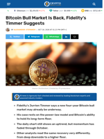 Bitcoin Bull Market Is Back, Fidelity’s Timmer Suggests - Crypto News Flash
