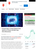 Virtuals Daily: AI Agent Market Sees Uptick as Virtuals and Mid-Caps Drive Momentum - NullTX