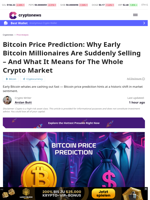 Bitcoin Price Prediction: Why Early Bitcoin Millionaires Are Suddenly Selling – And What It Means for The Whole Crypto Market