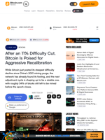 After an 11% Difficulty Cut, Bitcoin Is Poised for Aggressive Recalibration – Mining Bitcoin News