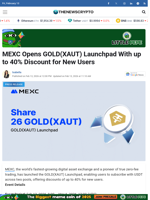 MEXC Opens GOLD(XAUT) Launchpad With up to 40% Discount for New Users