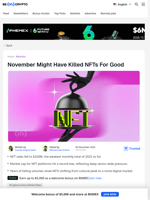 NFTs Crashed Hard In November – Will the Market Die In 2026?