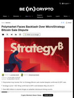Polymarket Faces Backlash Over MicroStrategy Bitcoin Sale Dispute