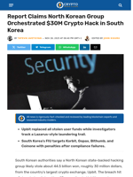 Report Shows North Korean Group Planned $30M Crypto Hack