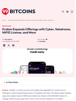 Kraken Introduces Cyber & Velodrome Trading, MiFID License, US Staking and Kraken Pay