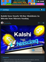 Kalshi Sees Nearly 50-Day Shutdown, Bitcoin Mirrors Nasdaq