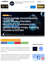 HYPER Rallies, MAGAFINANCE Draws Whale Attention, BlockDAG’s Dashboard V4 Ignites Buying Surge, Pushing Presale to $373M! | Live Bitcoin News