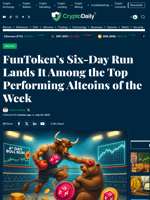 FunToken’s Six-Day Run Lands It Among the Top Performing Altcoins of the Week - Crypto Daily