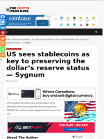 US sees stablecoins as key to preserving the dollar’s reserve status — Sygnum - The Crypto News Wire