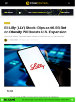 Eli Lilly (LLY) Stock: Dips as $6.5B Bet on Obesity Pill Boosts U.S. Expansion