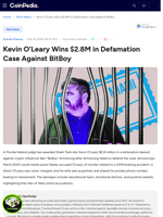 Kevin O’Leary Wins $2.8M in Defamation Case Against BitBoy