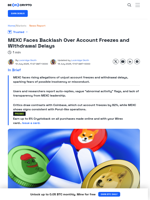 MEXC Users Report Unexplained Account Freezes
