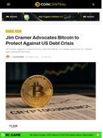 Jim Cramer Recommends Bitcoin Against Inflation