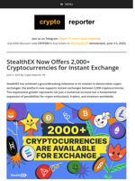 StealthEX Now Offers 2,000+ Cryptocurrencies for Instant Exchange