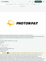 Blockchain Capital leads $40 million round for stablecoin fintech PhotonPay