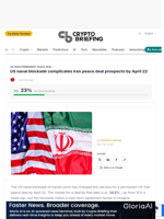 US naval blockade complicates Iran peace deal prospects by April 22