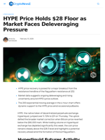 HYPE Price Holds $28 Floor as Market Faces Deleveraging Pressure  - CryptoNewsZ