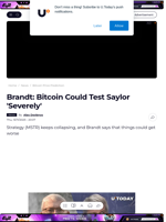 Brandt: Bitcoin Could Test Saylor 'Severely' - U.Today