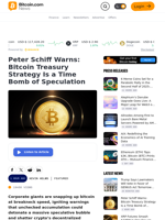 Peter Schiff Warns: Bitcoin Treasury Strategy Is a Time Bomb of Speculation – Featured Bitcoin News