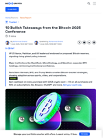 10 Bullish Announcements from the Bitcoin 2025 Conference