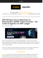XRP Whales Focus Attention to Nimanode’s $NMA Token Presale - No Code AI Agents on XRP Ledger