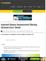 Important Binance Announcement Affecting Ukrainian Users: Details
