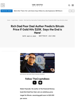 Rich Dad Poor Dad Author Predicts Bitcoin Price If Gold Hits $25K, Says the End is Here!