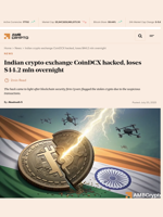 Indian crypto exchange CoinDCX hacked, loses $44.2 mln overnight - AMBCrypto