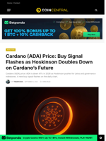 Cardano (ADA) Price: Buy Signal Flashes as Hoskinson Doubles Down on Cardano's Future - CoinCentral