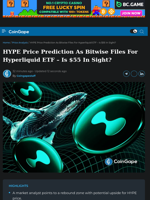 HYPE Price Prediction As Bitwise Files For Hyperliquid ETF – $55?