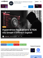 Hyperdrive Hack Drains $782K via Smart Contract Exploit | Live Bitcoin News