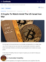 3 Cryptos To Watch Amid The US-Israel Iran War