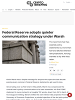 Federal Reserve adopts quieter communication strategy under Warsh