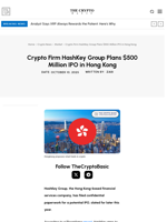 Crypto Firm HashKey Group Plans $500 Million IPO in Hong Kong