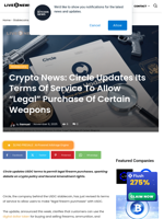 Crypto News: Circle Updates Its Terms Of Service To Allow “Legal” Purchase Of Certain Weapons | Live Bitcoin News